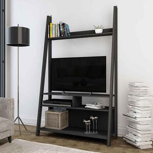 Travis Wooden Ladder TV Stand With 3 Shelves - Black