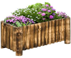 Outsunny Raised Flower Bed Wooden Rectangualr Planter Container Box Herb Pot 78L x 35W x 30H (cm)