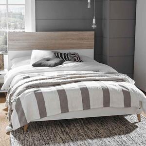 Selkirk Wooden King Size Bed - Matt White And Oak