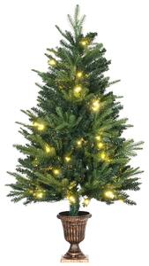 HOMCOM 1.2m Prelit Christmas Tree Artificial Tree Spruce Tree, Plastic Stand-Green