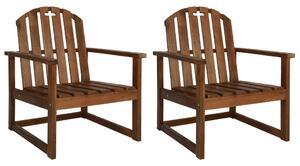Garden Sofa Chairs 2 pcs Solid Acacia Wood