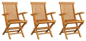 Garden Chairs 3 pcs Solid Teak Wood