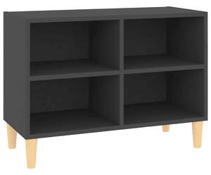 TV Cabinet with Solid Wood Legs Grey 69.5x30x50 cm