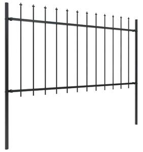 Garden Fence with Spear Top Steel 15.3x1 m Black