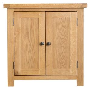 Chunky Oak Solid Wood 2 Doors Cupboard