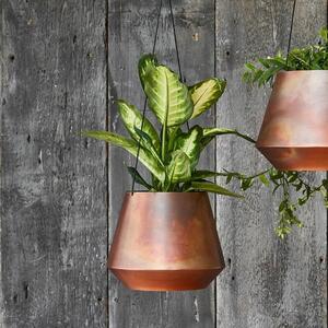 Soho Aged Leather Strap Hanging Plant Pot