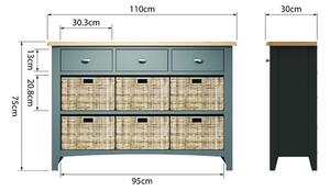 Grantham 3 Drawer 6 Basket Unit Cabinet