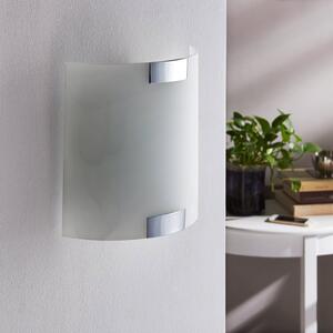 Square glass wall light Quentin with an E14 LED
