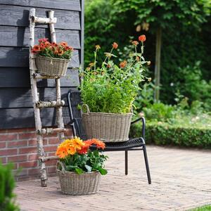 Ivyline Polyrattan Lined Basket Plant Pot