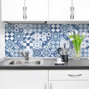 Blue Tiled Self Adhesive Backsplash Tiles