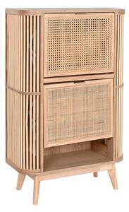 Shoe Rack Home ESPRIT Golden Natural Rattan Fir wood Tropical 70 x 29 x 115 cm