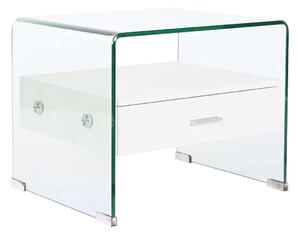 Nightstand DKD Home Decor White Transparent Crystal MDF Wood 50 x 40 x 45,5 cm