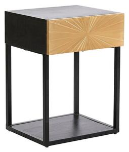 Nightstand DKD Home Decor Golden 35 x 40 x 55 cm Black Metal Wood