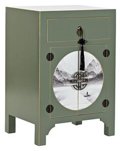 Nightstand DKD Home Decor Fir Golden Metal White Green MDF Wood