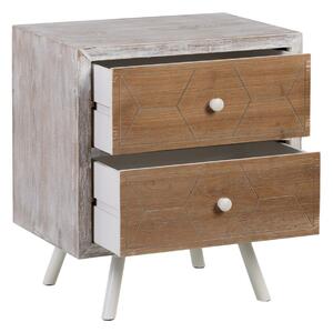 Nightstand COUNTRY Natural White Fir wood 50 x 35 x 55 cm MDF Wood