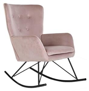 Rocking Chair Home ESPRIT Black Pink Polyester Metal 68 x 90 x 92 cm