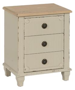 Nightstand Cream Natural Fir wood MDF Wood 48 x 36 x 61 cm