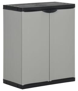Garden Waste Cabinet Grey and Black 68x40x85 cm PP