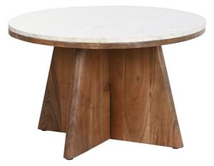 Centre Table DKD Home Decor Marble Acacia (70 x 70 x 43 cm)