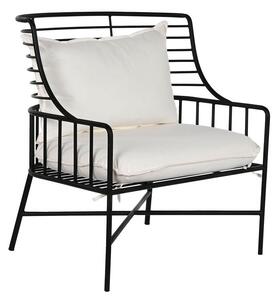 Armchair Home ESPRIT White Black Metal 70 x 68 x 79 cm