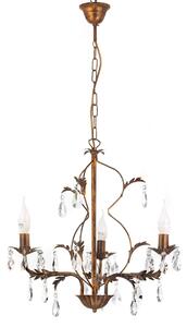 Teresa chandelier with crystals, 3-bulb