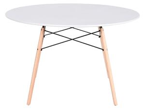 Dining Table Home ESPRIT White Black Natural Birch MDF Wood 120 x 120 x 74 cm