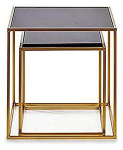 Set of 2 tables Black Golden 50 x 50 x 50 cm