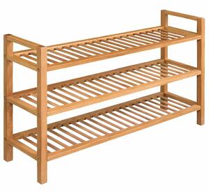 Shoe Rack with 3 Shelves 100x27x60 cm Solid Oak Wood