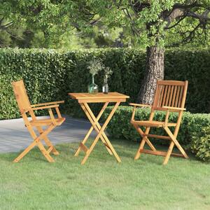 3 Piece Folding Garden Dining Set Solid Acacia Wood