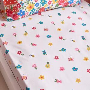 Toadstool Floral Bright Fitted Sheet