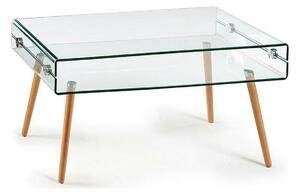 Centre Table Glass MDF Wood 55 x 52 x 110 cm