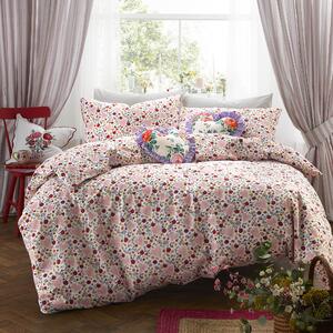 Cath Kidston Floral Heart Frill Duvet Cover Bedding Set Pink