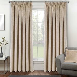 Oxford Velvet Ready Made Thermal Blackout Curtains Cream