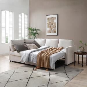 Miller Corner Double Sofa Bed, Chenille Natural
