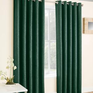 Vogue Ready Made Eyelet Thermal Blockout Curtains Green