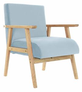 Armchair DKD Home Decor Polyester Sky blue MDF Wood (61 x 63 x 77 cm)