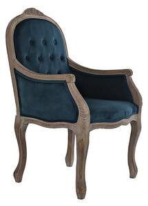 Chair DKD Home Decor Turquoise Linen Rubber wood (63.5 x 50 x 102 cm)