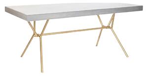 Dining Table DKD Home Decor Grey Golden White Brass Mango wood (180 x 90 x 76 cm)