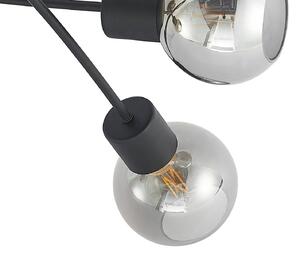 Lindby Elaina ceiling lamp 3-bulb long black/smoke
