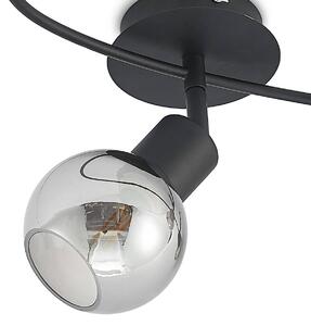 Lindby Elaina ceiling lamp 3-bulb long black/smoke
