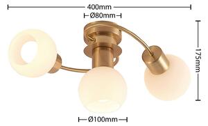 Lindby Ciala ceiling light, 3-bulb, brass