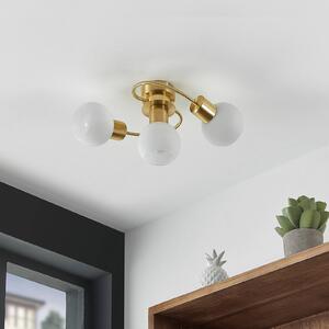 Lindby Ciala LED ceiling light, 3-bulb, brass