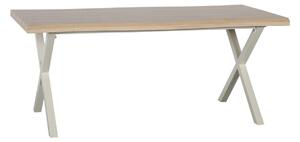 Dining Table Natural Metal 180 x 90 x 75 cm Cream DMF