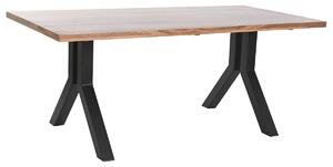 Dining Table DKD Home Decor Natural Black Metal 180 x 90 x 75 cm