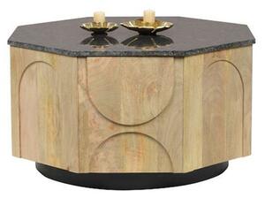 Centre Table DKD Home Decor Marble Mango wood 80 x 80 x 45 cm