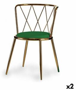 Chair Rhombus Green Golden 50,5 x 73 x 51 cm (2 Units)