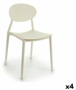 Dining Chair White Plastic 41 x 81 x 49 cm (4 Units)