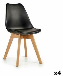 Dining Chair Brown Black 42 x 80 x 50 cm (4 Units)