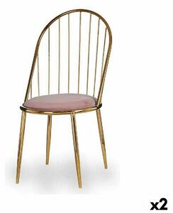 Chair Bars Pink Golden 48 x 95,5 x 48 cm (2 Units)