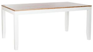 Dining Table DKD Home Decor White Brown Acacia Mango wood 200 x 100 x 80 cm